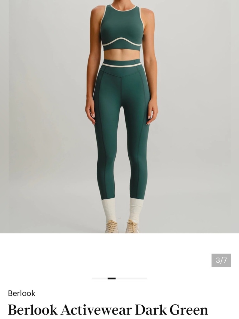 Berlook Dark Green Crop Tank & High-Waist Leggings Set